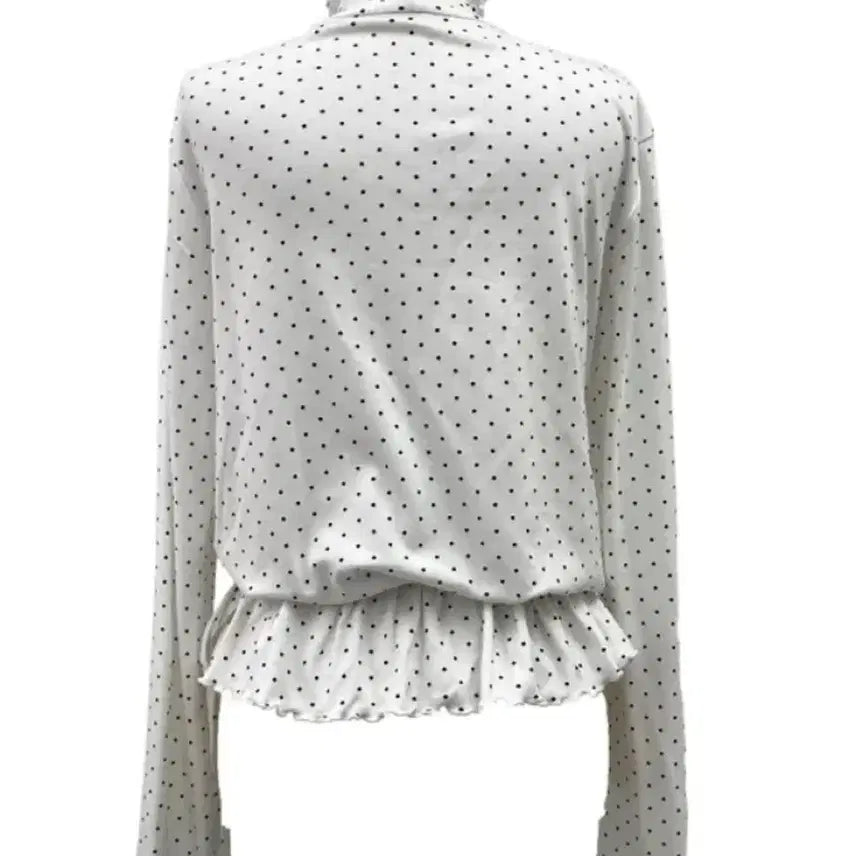 [BUNJANG] Various Brands Dot Shirred Frill Layered T-Shirt / 도트 셔링 프릴 폴라 레이어드 티셔츠/김아홉 바온 미쏘 에잇세컨즈