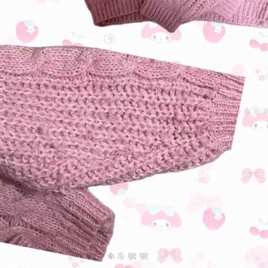 [BUNJANG] ZARA Pink Cable Knit Sweater / 자라 핑크 꽈배기 니트 스웨터