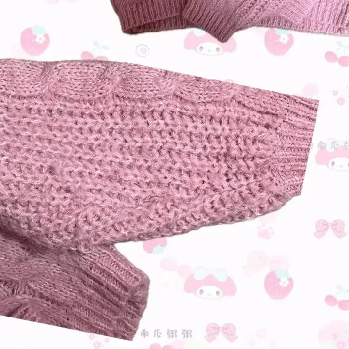 [BUNJANG] ZARA Pink Cable Knit Sweater / 자라 핑크 꽈배기 니트 스웨터