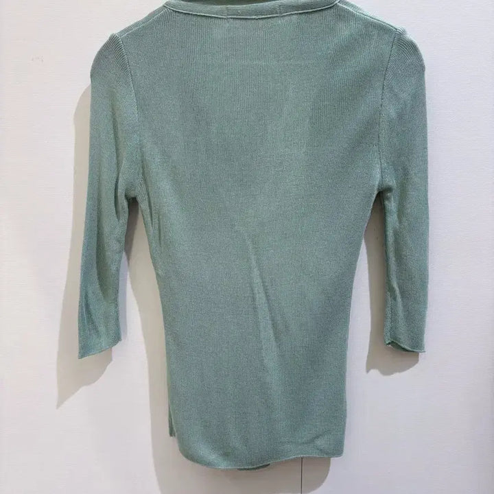 [BUNJANG] V-Neck Tie Knit Top / 민트 브이넥 타이 니트 여리핏 / 새상품 국내제작