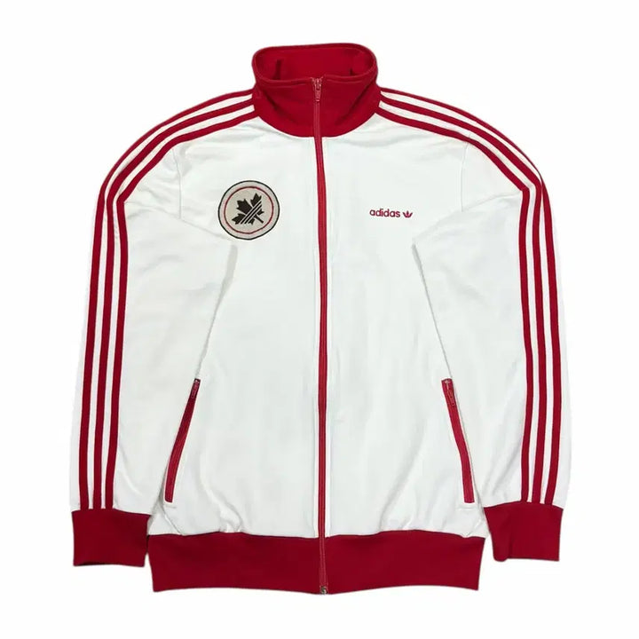 [BUNJANG] Adidas Canada Track Top Jacket / 아디다스 빈티지 캐나다 화이트 레드 흰빨 트랙탑 져지 자켓 L 100