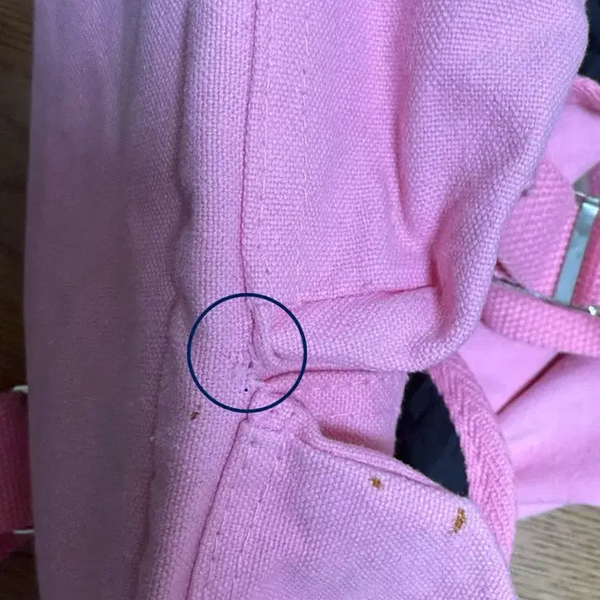 [BUNJANG] Vintage Pink Three-Pocket Backpack / 빈티지 핑크 쓰리포켓 백팩 가방