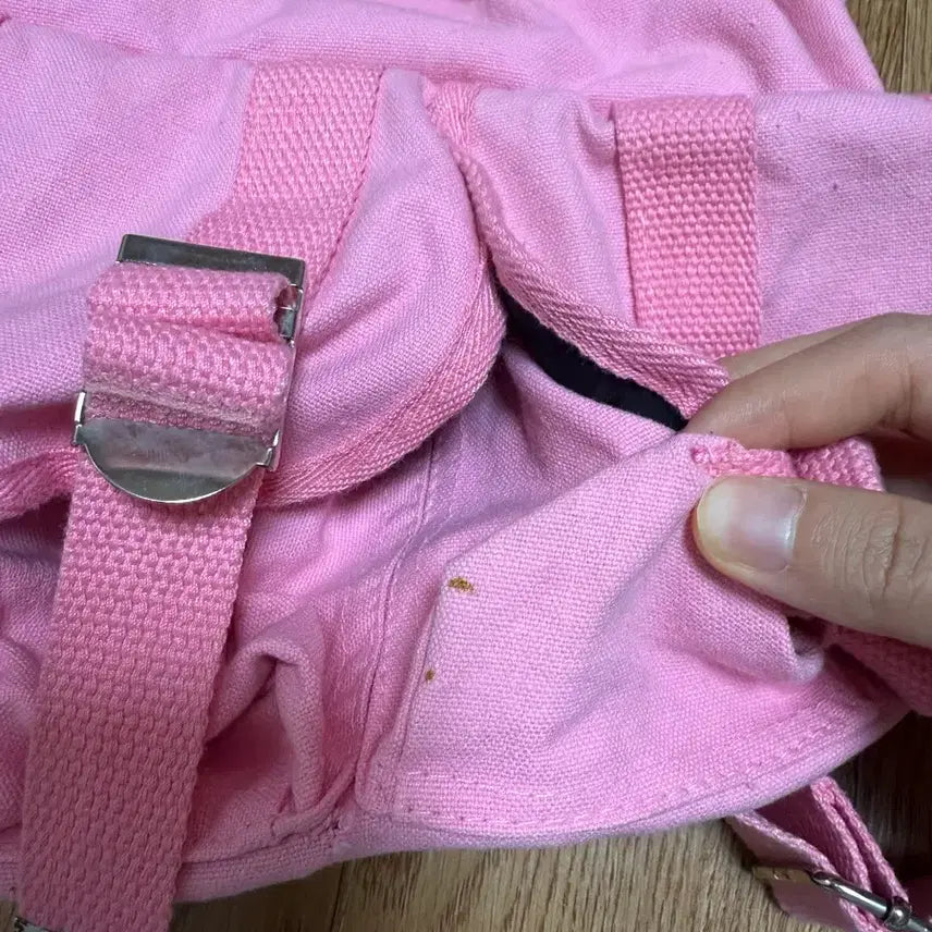 [BUNJANG] Vintage Pink Three-Pocket Backpack / 빈티지 핑크 쓰리포켓 백팩 가방