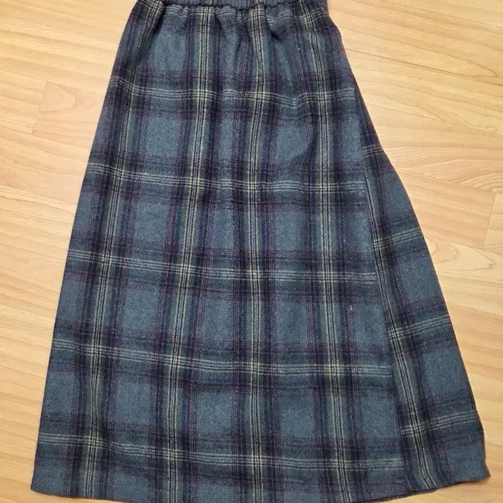 [BUNJANG] Wool Check Long Skirt / 체크 롱 스커트 모직 울 스커트
