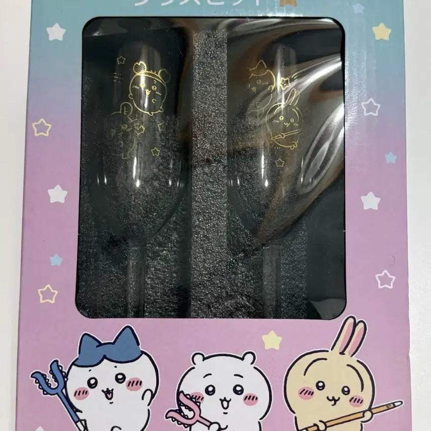 [BUNJANG] Chiikawa Usagi Hachiware Wine Glass / 개봉,미사용))치이카와 우사기 하치와레 와인잔 샴페인잔