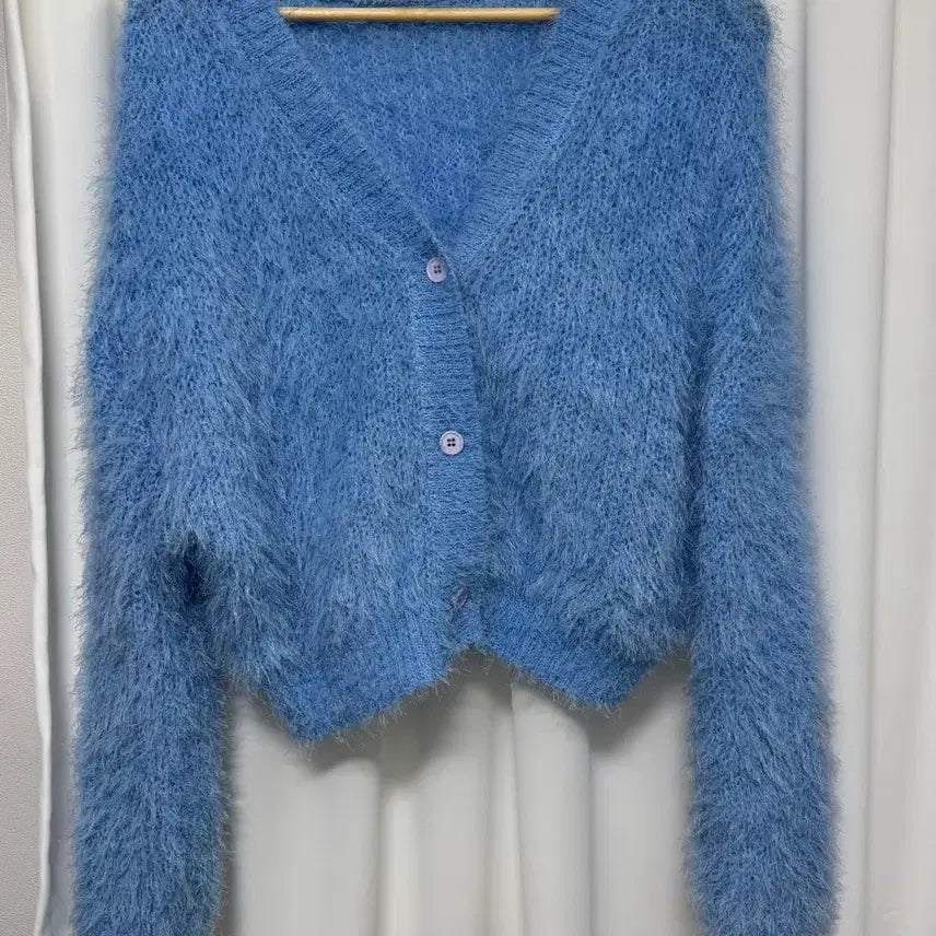 [BUNJANG] Emma Boucle Blue Cardigan / 엠마 부클 블루 가디건
