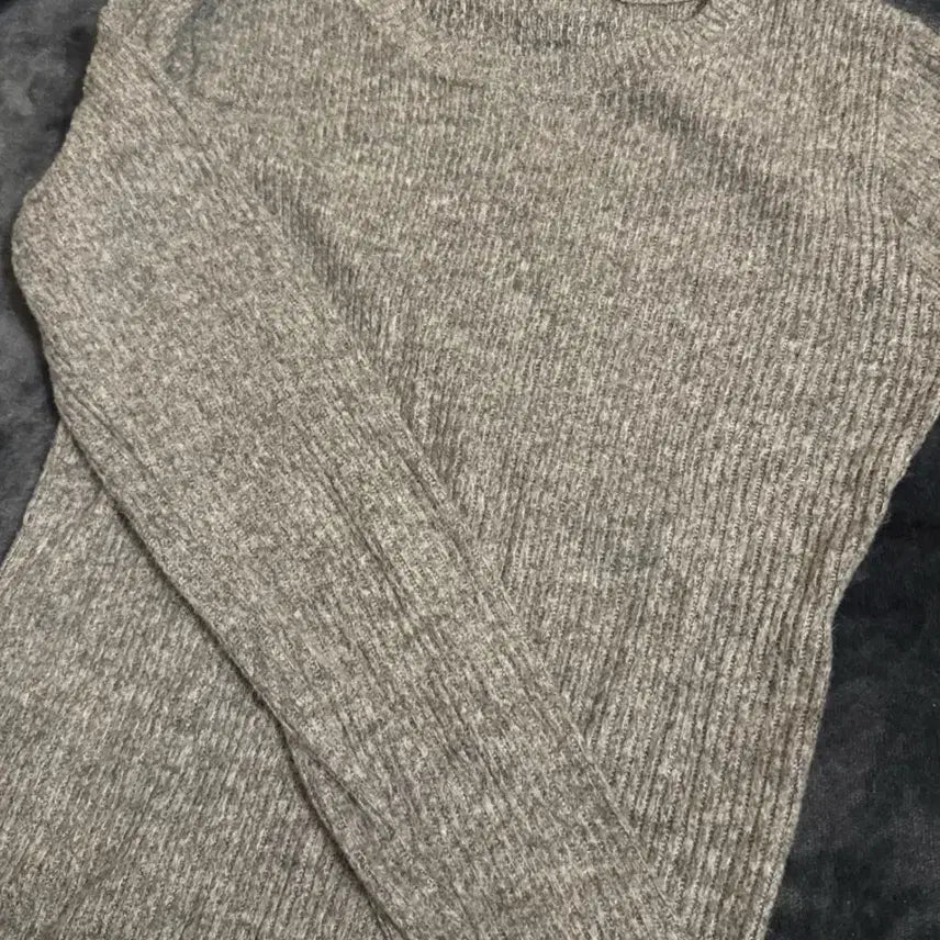 [BUNJANG] Gray Ribbed Knit Sweater Dress / 회색 공지 니트 원피스