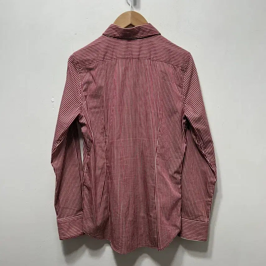 [BUNJANG] Hazzys Red Stripe Long Sleeve Shirt S / 헤지스 레드 스트라이프 긴팔 셔츠 S
