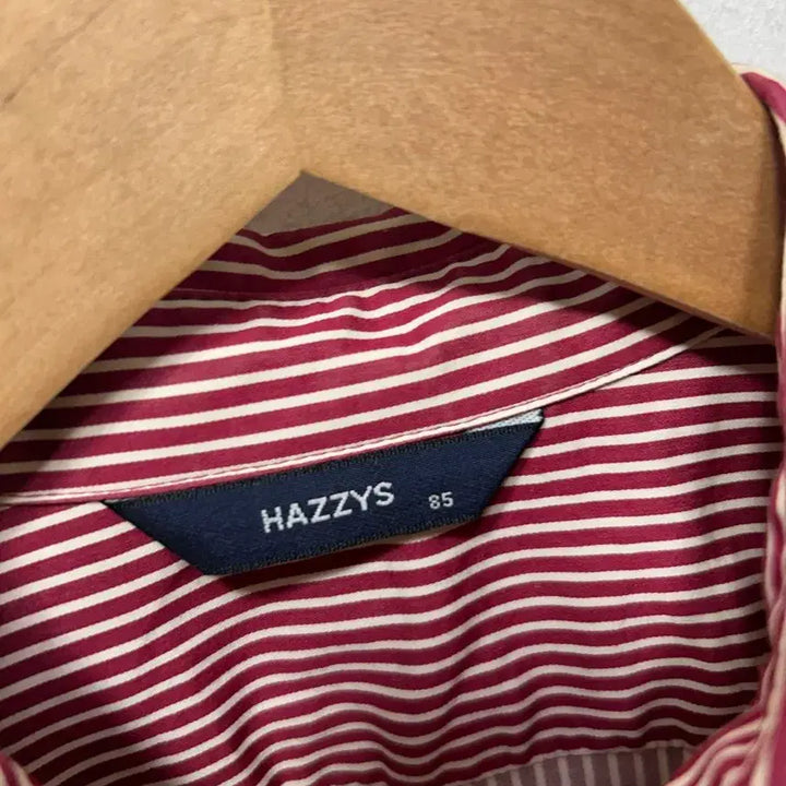[BUNJANG] Hazzys Red Stripe Long Sleeve Shirt S / 헤지스 레드 스트라이프 긴팔 셔츠 S