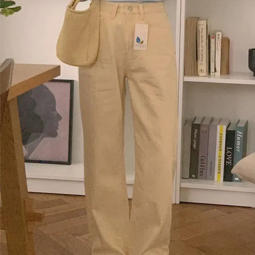 [BUNJANG] French of Candy Pop Pastel Yellow Wide Cotton Pants S / [새상품] 프렌치오브 캔디팝 옐로우 와이드 코튼 팬츠 S