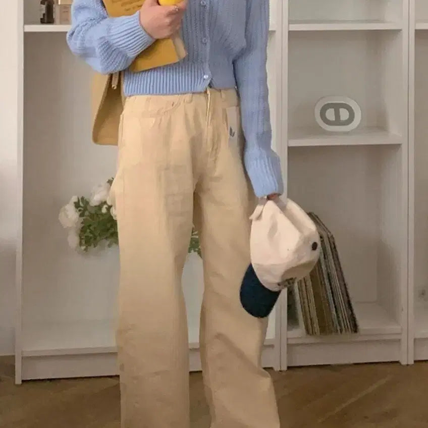 [BUNJANG] French of Candy Pop Pastel Yellow Wide Cotton Pants S / [새상품] 프렌치오브 캔디팝 옐로우 와이드 코튼 팬츠 S