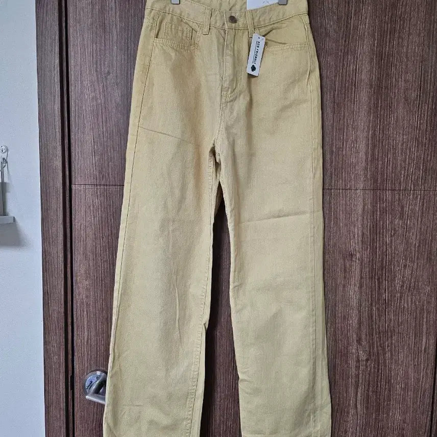 [BUNJANG] French of Candy Pop Pastel Yellow Wide Cotton Pants S / [새상품] 프렌치오브 캔디팝 옐로우 와이드 코튼 팬츠 S