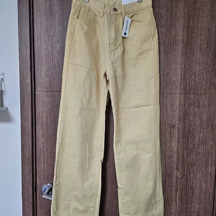 [BUNJANG] French of Candy Pop Pastel Yellow Wide Cotton Pants S / [새상품] 프렌치오브 캔디팝 옐로우 와이드 코튼 팬츠 S