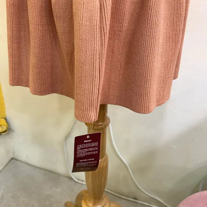 [BUNJANG] Pink Ribbed Knit Mini Dress / 리본넥 핑크 니트 미니 원피스