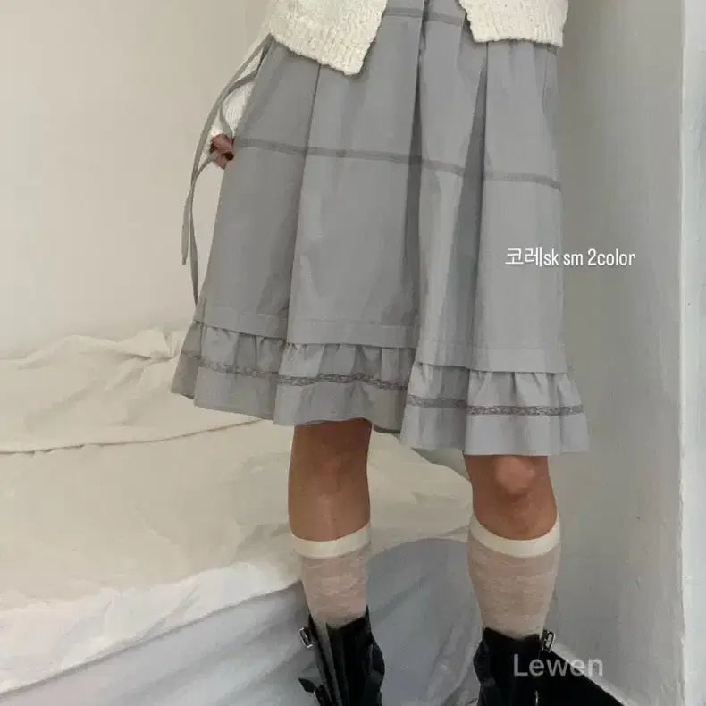 [BUNJANG] More Than Yesterday Flare Skirt Gray S / 모어댄예스터데이 코레 플레어 스커트 그레이 S