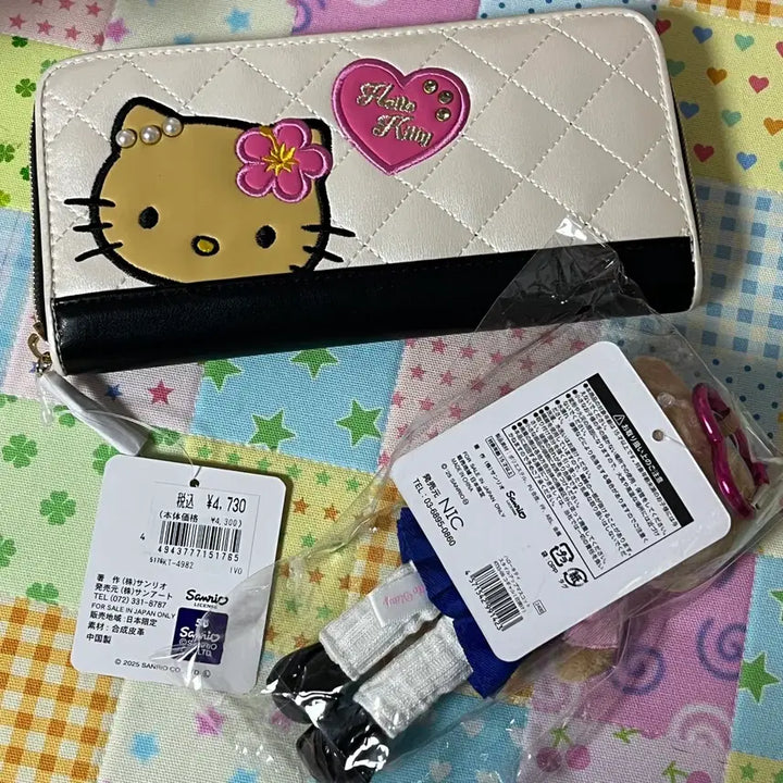 [BUNJANG] Tanning Kitty Long Leg Coin Purse &amp; Charm Doll Set / 일괄)태닝 키티 장지갑 롱다리 키티 키링 인형 세트