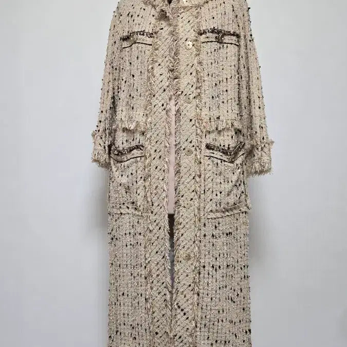[BUNJANG] OBZEE Tweed Long Coat / OBZEE 오브제 트위드 롱 코트