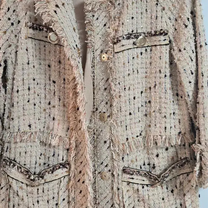 [BUNJANG] OBZEE Tweed Long Coat / OBZEE 오브제 트위드 롱 코트