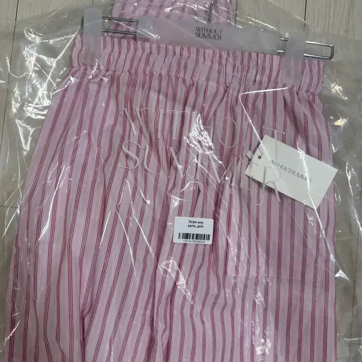 [BUNJANG] WITHOUTSUMMER Pink Stripe Pants / WITHOUTSUMMER 핑크 스트라이프 팬츠 위드아웃썸머