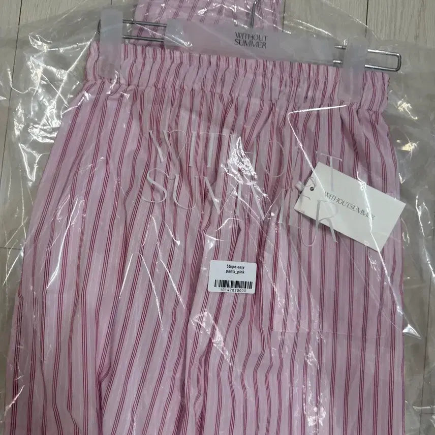 [BUNJANG] WITHOUTSUMMER Pink Stripe Pants / WITHOUTSUMMER 핑크 스트라이프 팬츠 위드아웃썸머