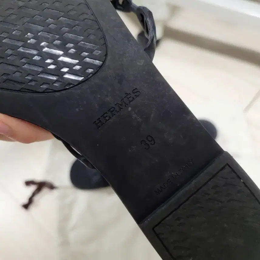 [BUNJANG] Hermès Rivage Rubber Slippers - Black / 에르메스 슬리퍼 리바쥬 39사이즈(보통 250) 블랙