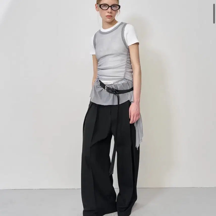 [BUNJANG] LCDC TM Mesh Frill Sleeveless Top / LCDC TM Mesh Frill Sleeveless Top