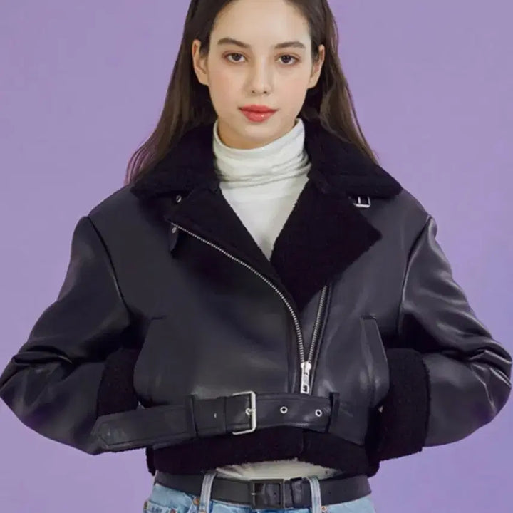 [BUNJANG] Collet Cropped Mouton / 콜릿 무스탕