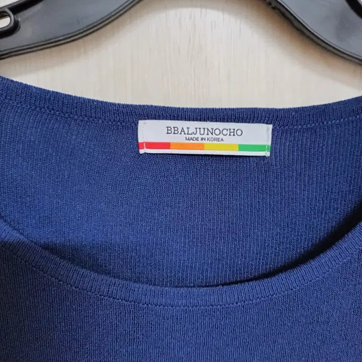[BUNJANG] BBALJUNOCHO Navy Short Sleeve Knit / BBALJUNOCHO 네이비 반팔 니트