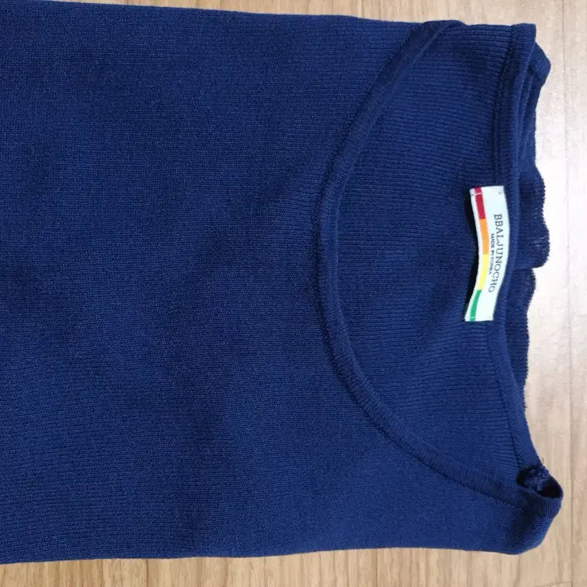 [BUNJANG] BBALJUNOCHO Navy Short Sleeve Knit / BBALJUNOCHO 네이비 반팔 니트