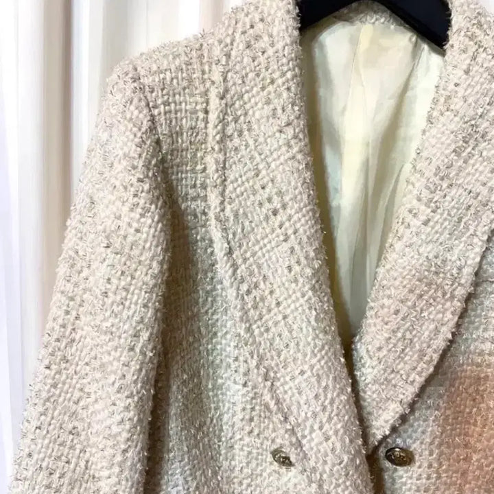 [SOLD OUT] (새상품) 골드 아이보리 트위드 자켓 코트 44-55
