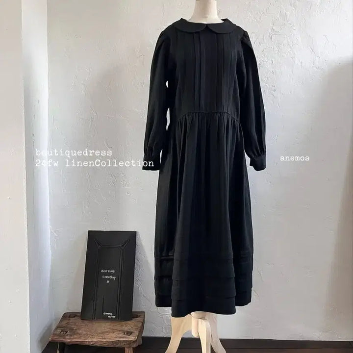 [BUNJANG] Anemos Boutique Linen Dress Black / 아네모스 anemos 부띠끄 드레스 원피스