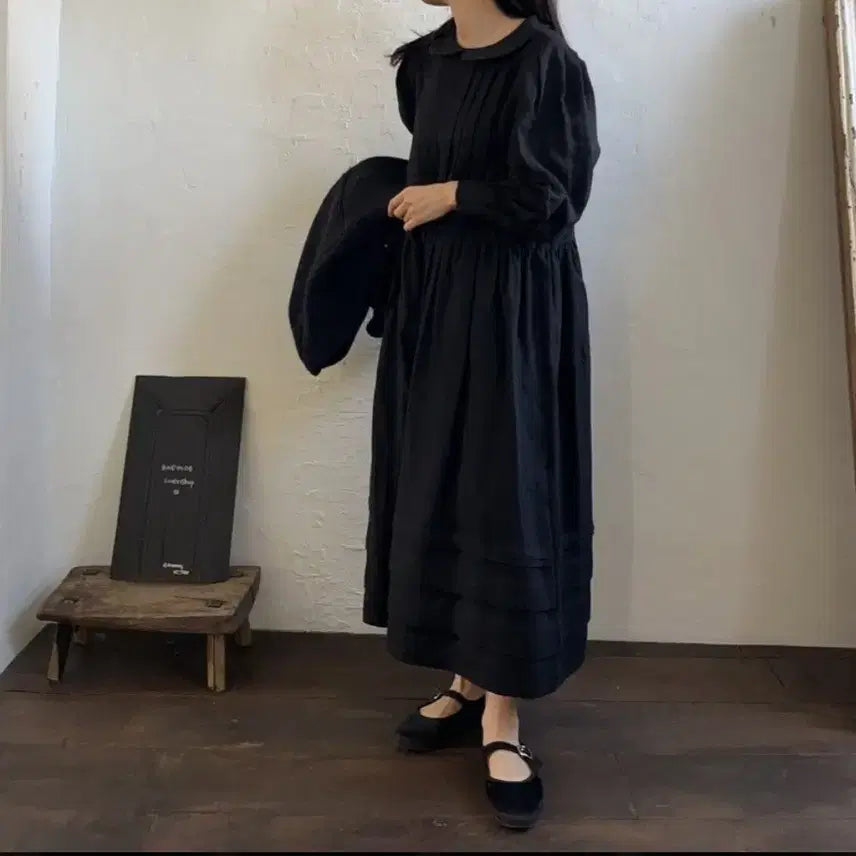 [BUNJANG] Anemos Boutique Linen Dress Black / 아네모스 anemos 부띠끄 드레스 원피스