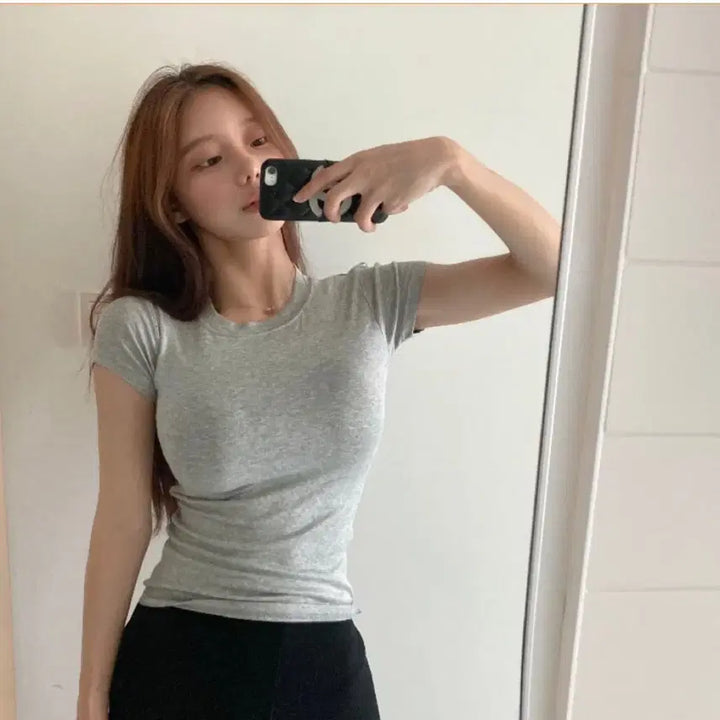 [BUNJANG] Five Closet Round Cheese T-Shirt / [미착용] 파이브클로젯) 자체제작 라운드 치즈 반팔티 5color