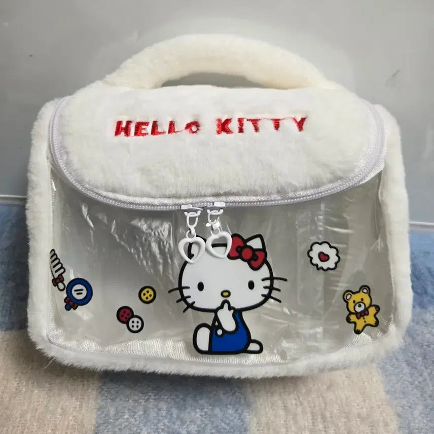 [BUNJANG] Sanrio Hello Kitty Fuzzy Pouch Bag / 산리오 헬로키티 털파우치 가방