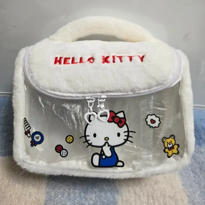[BUNJANG] Sanrio Hello Kitty Fuzzy Pouch Bag / 산리오 헬로키티 털파우치 가방