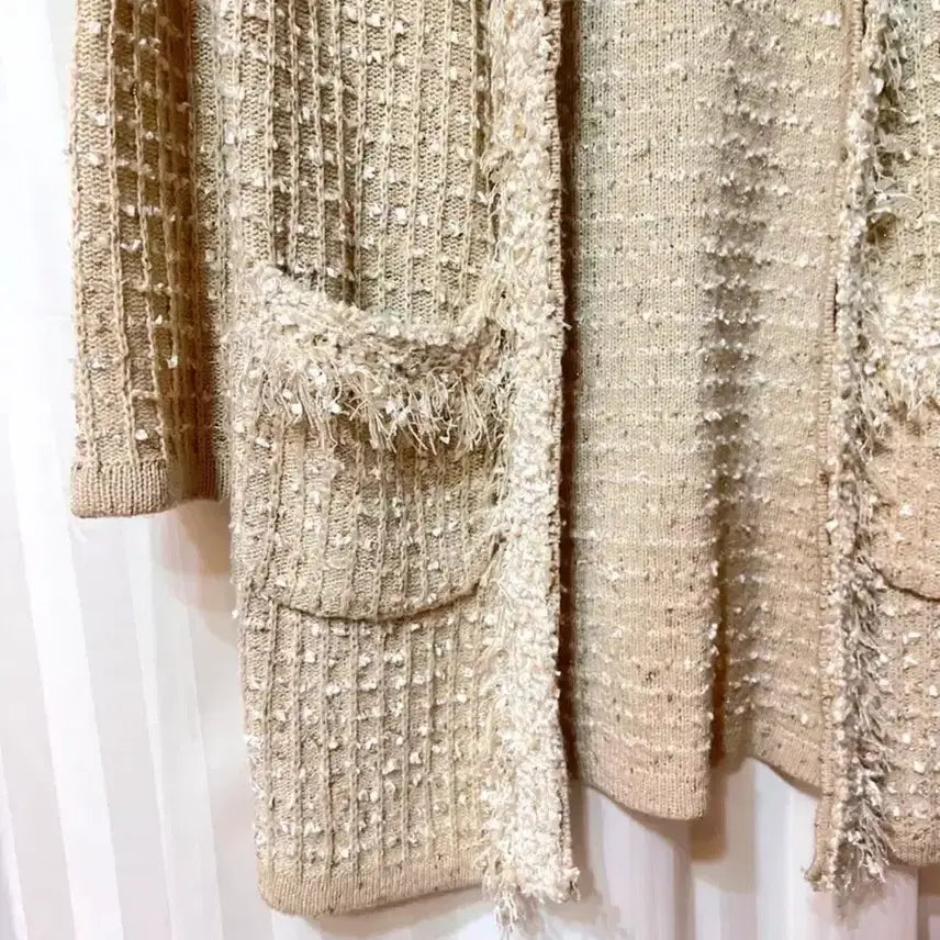 [SOLD OUT] (새상품) Clizy 클리지 트위드 니트 가디건 코트 아이보리 베이지