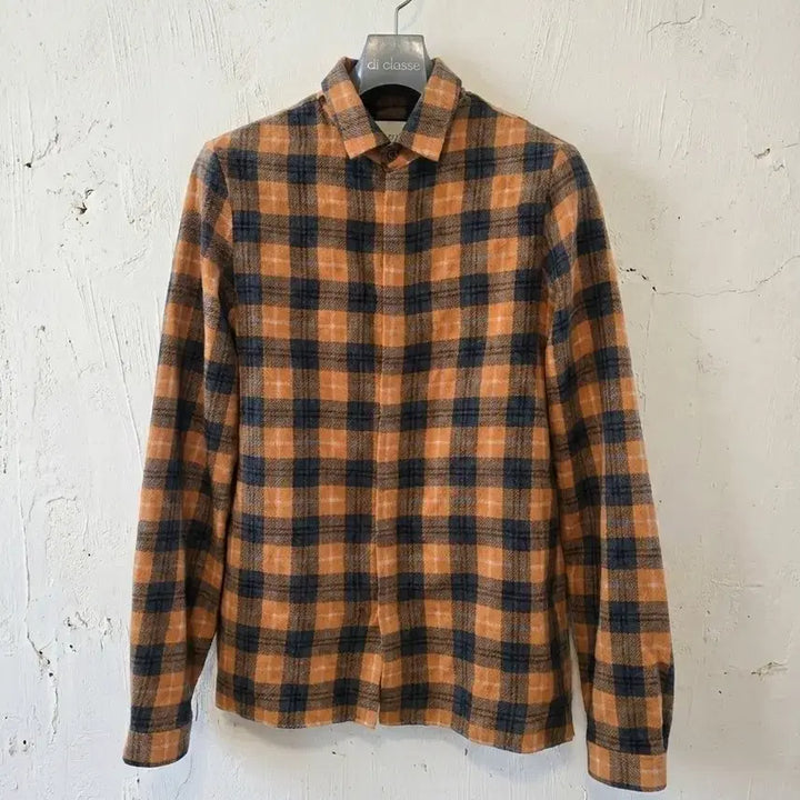 [BUNJANG] Gucci Orange Check Flannel Shirt 38/15 / 구찌 오렌지 체크 플란넬 셔츠 38/15