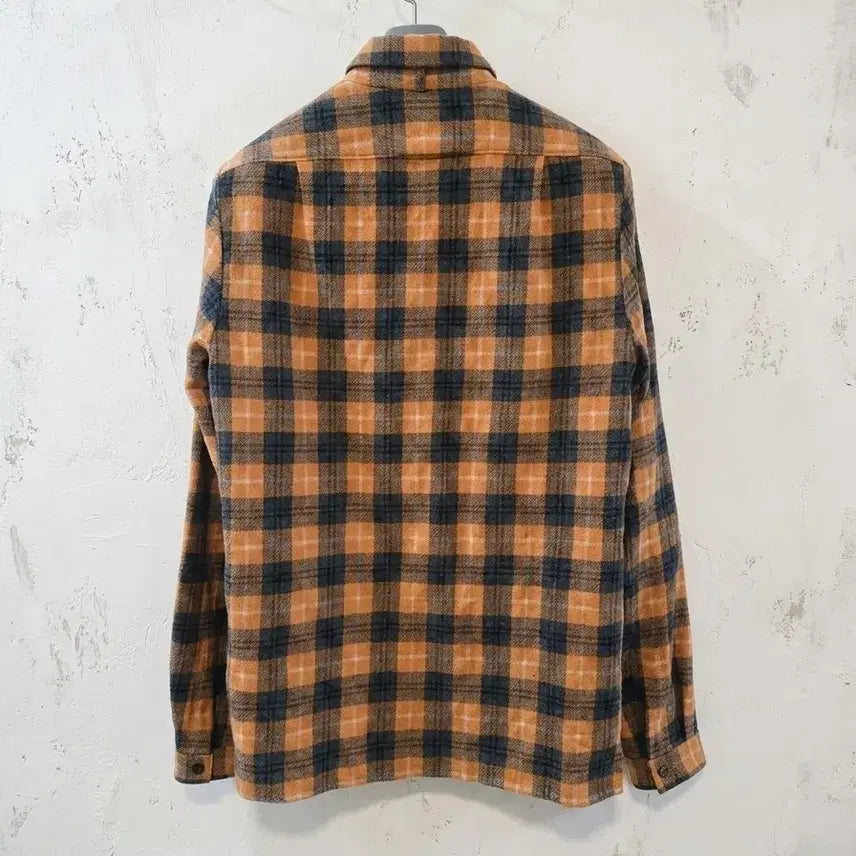 [BUNJANG] Gucci Orange Check Flannel Shirt 38/15 / 구찌 오렌지 체크 플란넬 셔츠 38/15