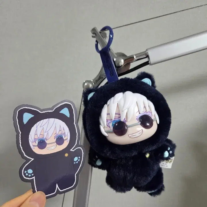[BUNJANG] Jujutsu Kaisen Satoru Gojo Plush Keychain + Card / 주술회전 고죠 사토루 인형 키링 + 카드