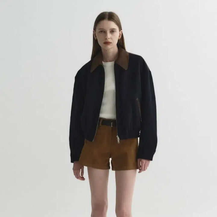 [BUNJANG] Noir Pör Woman Wool Suede Oversized Blouson Jacket / 노이어 포 우먼 울 스웨이드 오버핏 블루종