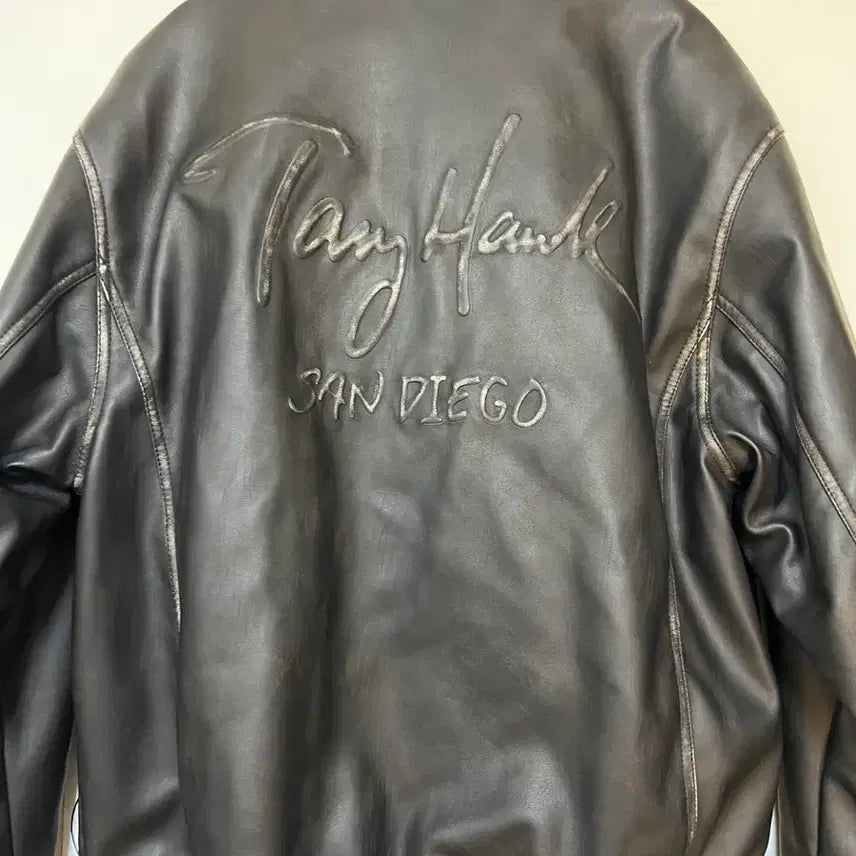 [BUNJANG] Tony Hawk Black Leather Jacket M / 토니호크 블랙 가죽 자켓 M
