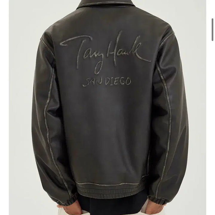 [BUNJANG] Tony Hawk Black Leather Jacket M / 토니호크 블랙 가죽 자켓 M