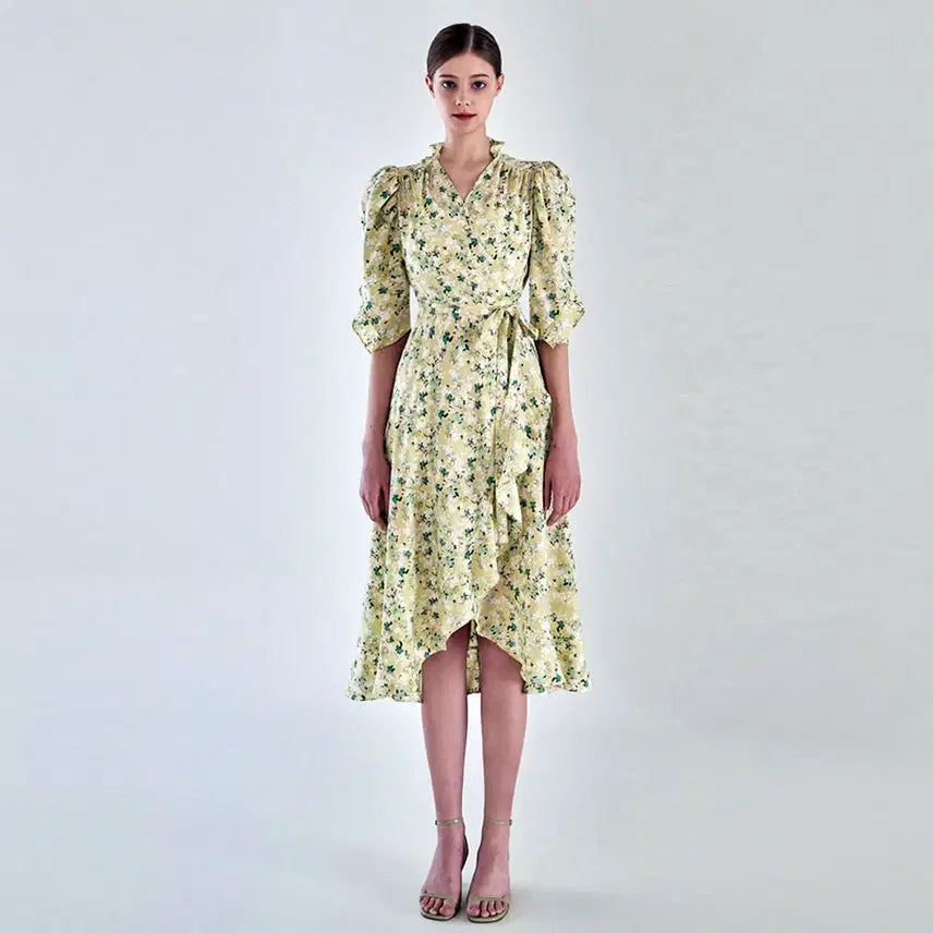 [BUNJANG] GLOW AND NYMPH Floral Wrap Dress / 글로우앤님프(GLOW AND NYMPH) 플로럴 랩원피스 55-66