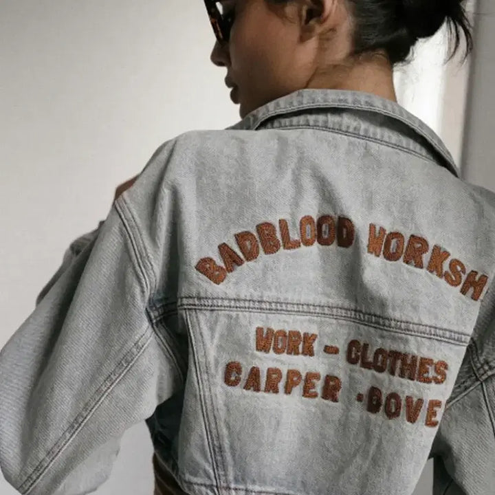 [BUNJANG] BADBLOOD Cropped Denim Jacket / BADBLOOD 크롭 데님 청자켓