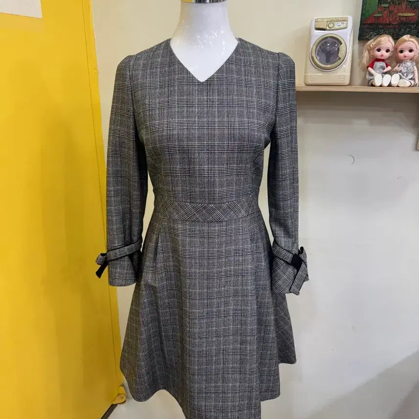 [BUNJANG] LINE Glen Check Dress / LINE 글렌체크 원피스/하객룩 오피스룩/ S~M/단정핏