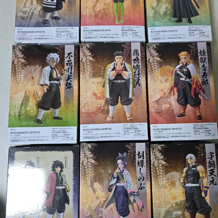 [BUNJANG] Demon Slayer Pillar Collection Set (9 Figures) - Bundle Set / 귀멸의칼날 유대의장 피규어 기둥 9종 일괄 (미개봉,새상품)