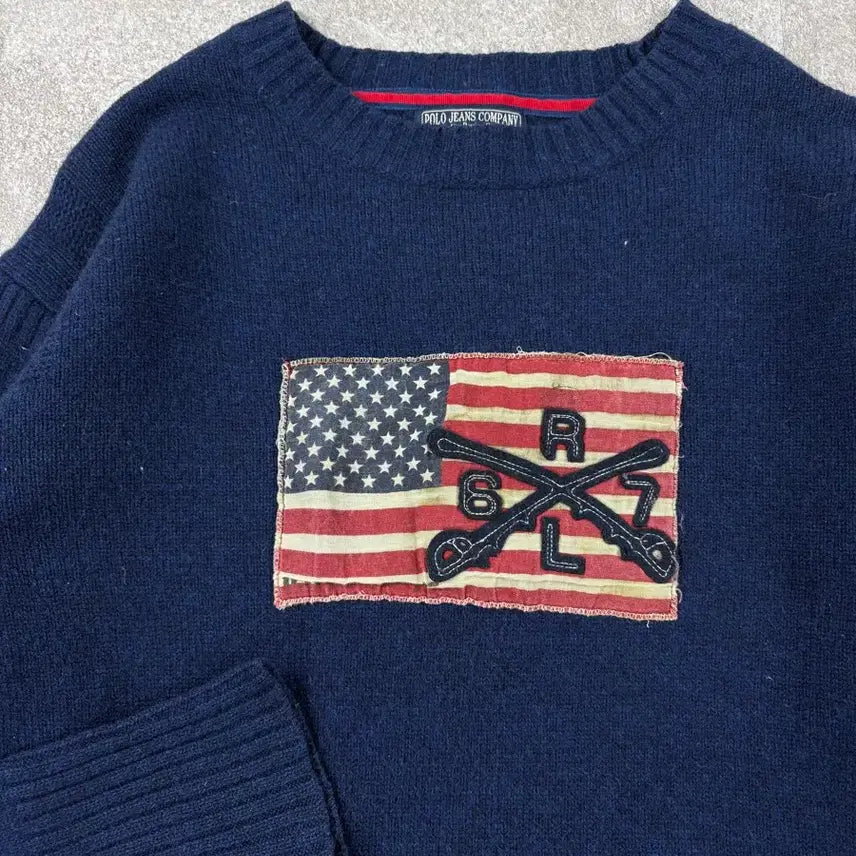 [SOLD OUT] 폴로진 컴퍼니 성조기 니트 네이비