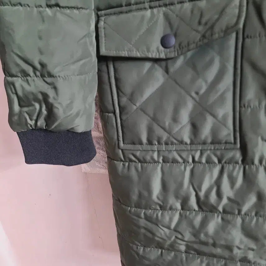 [BUNJANG] Marjo Quilted Long Bomber Jacket (Khaki, 77) / 마르조 퀼팅 롱점퍼 카키(77)
