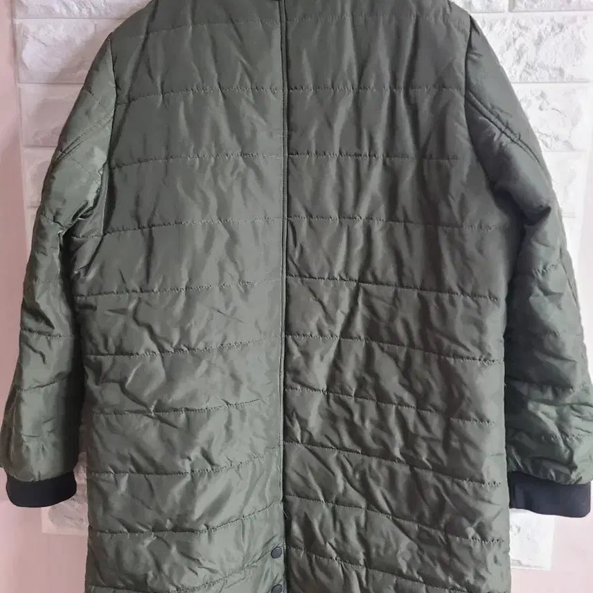 [BUNJANG] Marjo Quilted Long Bomber Jacket (Khaki, 77) / 마르조 퀼팅 롱점퍼 카키(77)