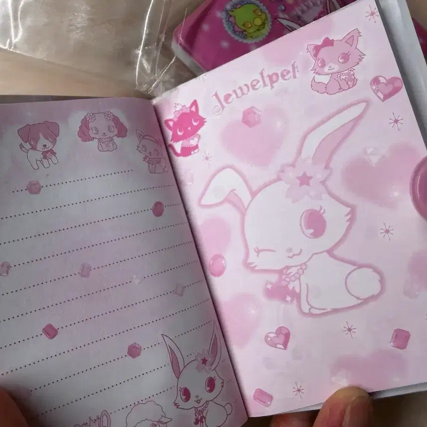 [BUNJANG] Sanrio Jewelpet Diary Notebook Set / 고전문구 쥬얼펫 다이어리 수첩 완구 산리오